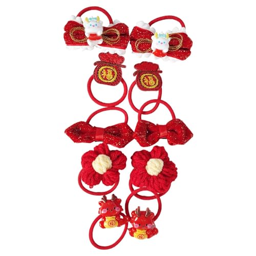 Harilla 10 Stück Haargummis für Mädchen, Haarschmuck, rotes Thema, bezaubernde kleine Haarbänder, Seile, Haargummis für Babys, Kleinkinder, Kinder, Stil D von Harilla