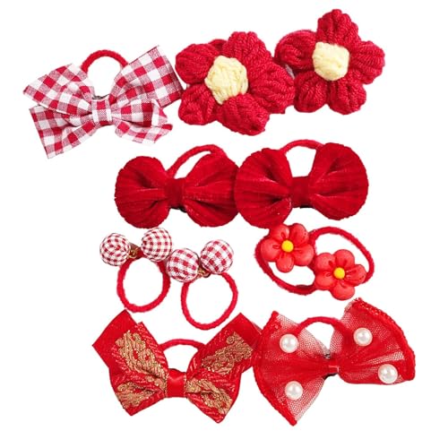 Harilla 10 Stück Haargummis für Mädchen, Haarschmuck, rotes Thema, bezaubernde kleine Haarbänder, Seile, Haargummis für Babys, Kleinkinder, Kinder, Stil F von Harilla