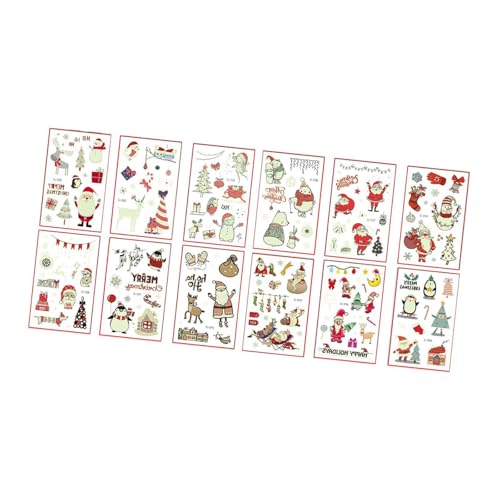 Harilla 12 Bögen temporäre Weihnachtsaufkleber, leuchtende Weihnachtsaufkleber, Partyzubehör, Weihnachtsdekoration, Weihnachtsparty-Geschenke Harilla 12 Bögen temporäre Weihnachtsaufkleber, leuchtende Weihnachtsaufkleber, Partyzubehör, Weihnachtsdekoration, Weihnachtsparty-Geschenke von Harilla