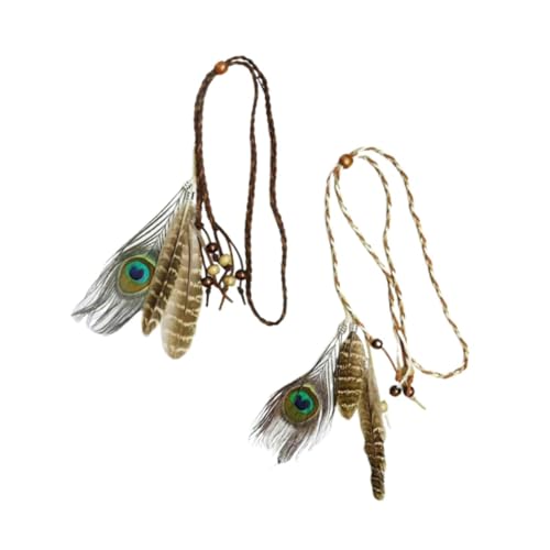 Harilla 2 stück Feder Kopfschmuck Multifunktionale Foto Requisiten Kausalen Headwrap Haar Band von Harilla