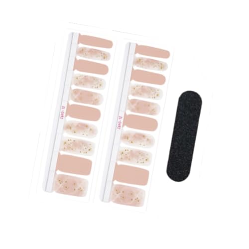 Harilla 20x Gel Nail Wrap Aufkleber Decals Halbgehärtetes Gel Nail Wraps Art Decals mit Nagelfeile Nageldekoration Aufkleber für Frauen nach Hause, Nackt von Harilla