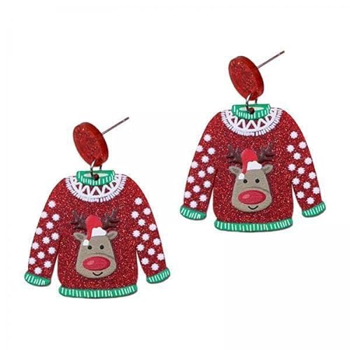 Harilla 3x Pullover Weihnachtsohrringe Weihnachten Baumelnde Ohrringe für Frauen Baumelnde Ohrringe Schmuck Charm Ohrstecker für Party, Weihnachten von Harilla