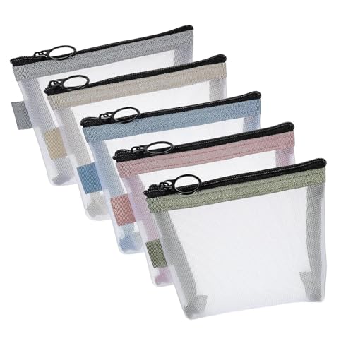 Harilla 5x Mini Reißverschluss Beutel Toilettenhalter Beauty Make -up -Tasche für Frauen Lippenstift Kosmetische Accessoires Organizer für Home Phones Keys von Harilla