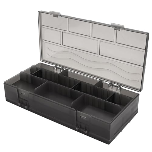 Harilla Aufbewahrungsbox für Haarwerkzeuge mit Trennwänden, kompakt, transparent, große Kapazität, Organizer-Box für Haargummis für den Schreibtisch, Home von Harilla