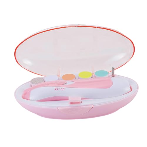 Harilla Baby-Nagelschneider, Säuglings-Nagelpflege, geräuscharm, tragbar, mit LED-Leuchten, Mehrzweck-Baby-Nagelknipser, Baby-Nagelfeilen-Sets, Rosa von Harilla