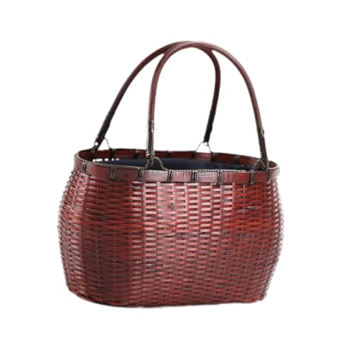 Harilla Bambus gewebte Einkaufstasche Clutch Damenkorb für Frühling Wanderreisen, Style A von Harilla