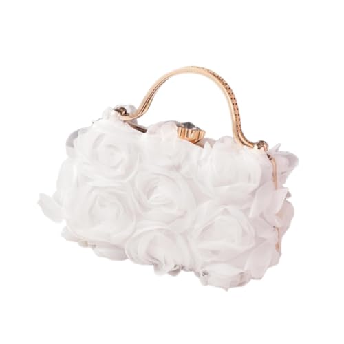 Harilla Blumenpartybeutel tragbare Geldbeutel für Lippenstift Prom Hochzeitskarten Frau Frau, Weiß von Harilla