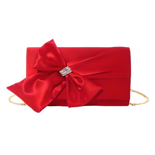 Harilla Bogenkupplung Geldbeutel Abendbeutel Tragbare Umhängetasche für Party Prom, Rot von Harilla