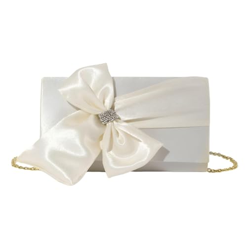 Harilla Bogenkupplung Geldbeutel Abendbeutel Tragbare Umhängetasche für Party Prom, Weiß von Harilla