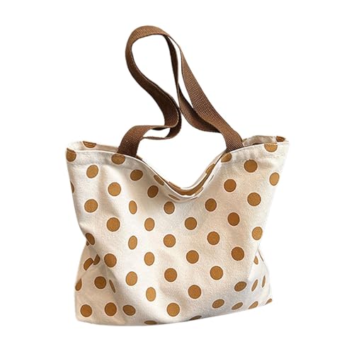 Harilla Canvas-Tragetasche für Damen, tragbare, lässige Umhängetasche für Urlaub, Dating, Party, Kaffee-tupfen von Harilla