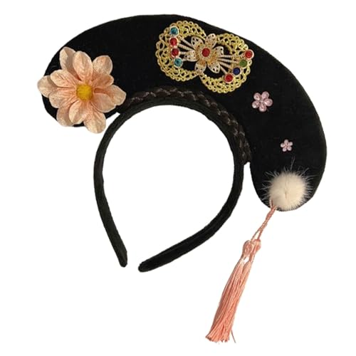 Harilla Chinesische Kopfbedeckung Haarreif Kostüm Verziertes Haarband Antikes Stirnband Qing Stirnband für Bühnenauftritte Erwachsene, Stil D von Harilla