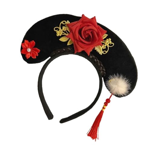 Harilla Chinesische Kopfbedeckung Haarreif Kostüm Verziertes Haarband Antikes Stirnband Qing Stirnband für Bühnenauftritte Erwachsene, Stil E von Harilla