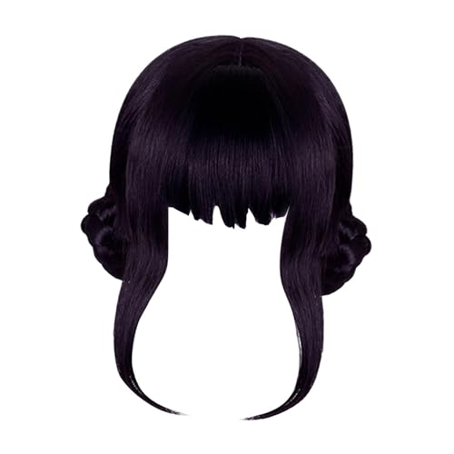 Harilla Cosplay Perücke mit Zöpfen Doppelzopf Dutt Anime Charakter Perücke Und Kurzhaar aus Hitzebeständiger Kunstfaser für Frauen Mädchen Halloween von Harilla