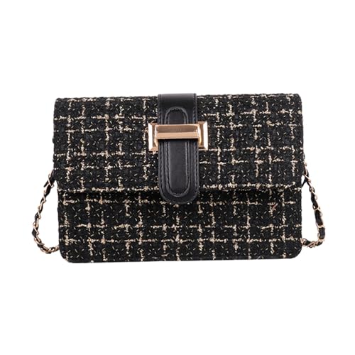 Harilla Damen Umhängetasche für das Wesentliche, mit Kette, tragbare Umhängetasche, Schwarz von Harilla