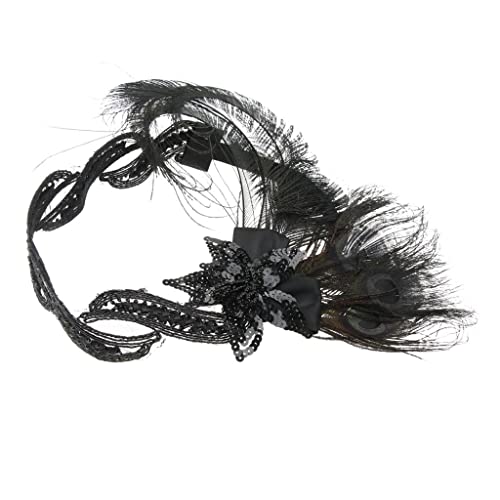 Harilla Elegantes Damen Stirnband mit Strass und Federn - Vintage Haarschmuck von Harilla