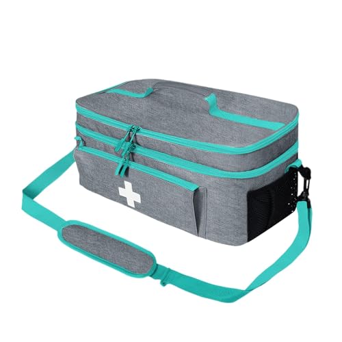 Harilla Erste-Hilfe-Tasche, Mini-Aufbewahrungstasche für Medikamente, große Kapazität, Medikamenten-Organizer-Tasche, Heimsets für Wandern, GRAU Harilla Erste-Hilfe-Tasche, Mini-Aufbewahrungstasche für Medikamente, große Kapazität, Medikamenten-Organizer-Tasche, Heimsets für Wandern, GRAU von Harilla