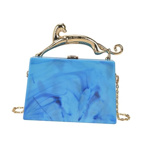 Harilla Frauen Acrylhut Stilvolle Satchel Box Kupplung zum Geburtstag Hochzeit Engagement, Blau von Harilla