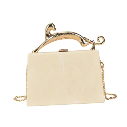 Harilla Frauen Acrylhut Stilvolle Satchel Box Kupplung zum Geburtstag Hochzeit Engagement, Weiß von Harilla