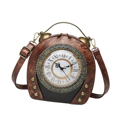 Harilla Frauen Umhängetaschen Geschenk klassischer Uhr Geldbörse für die Pendelstraße Sommereinkäufe, Braun von Harilla