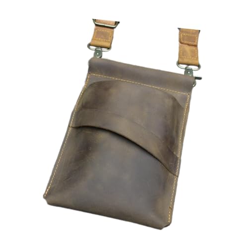 Harilla Friseur Schere Taschenschere Halter mit Schultergurtbeutel Organizer Haarschneidwerkzeughaltertasche für Salon -Friseure, Dunkelbraun von Harilla