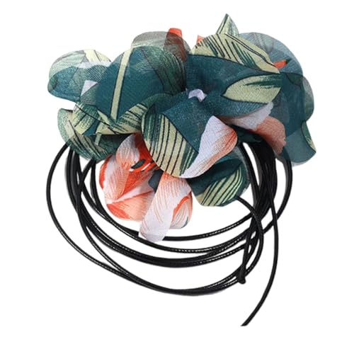 Harilla Große Blumen-Halsband-Halskette, Blumen-Halsband, Damen-Halskette, verstellbar, Blumen-Schnürhalskette für Hochzeiten, Verabredungen, dunkelgrün von Harilla