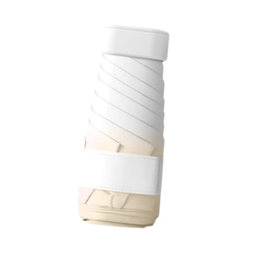 Harilla Klappende Regenschirm Sonnenschutz kreativ vielseitig 6 Rippen Frauen Frauen Mini Regenschirm wasserdicht für Reisen Camping im Freien im Freien, Milchkaffeefarbe von Harilla