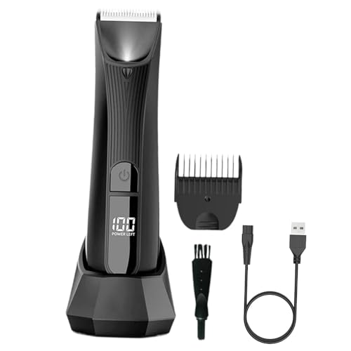 Harilla Körperhaarschneider für Nass- oder Trockenrasur, tragbares für Männer mit USB-Ladefunktion und -Display, elektrischer Rückenrasierer für von Harilla