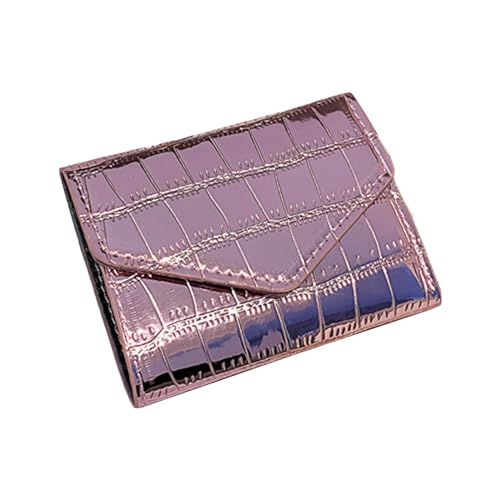Harilla Mini Short Fold Wallet Kreditkartenetui Damen Glänzendes Münzfach Leichtes Ausweishülle Stilvolles Taschenportemonnaie, ROSA von Harilla