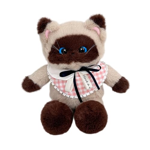 Harilla Niedlich gefüllte Katzen -Rucksack -Rucksack weiche Tier Rucksack Daypack für Kinder Erwachsene Haustier Liebhaber Jubiläum Geburtstagsgeschenk, Braun Beige von Harilla