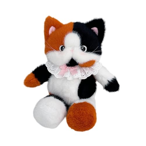 Harilla Niedlich gefüllte Katzen -Rucksack -Rucksack weiche Tier Rucksack Daypack für Kinder Erwachsene Haustier Liebhaber Jubiläum Geburtstagsgeschenk, Orangeweißes Schwarz von Harilla