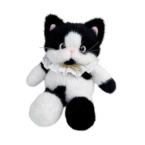 Harilla Niedlich gefüllte Katzen -Rucksack -Rucksack weiche Tier Rucksack Daypack für Kinder Erwachsene Haustier Liebhaber Jubiläum Geburtstagsgeschenk, Schwarz-Weiss von Harilla