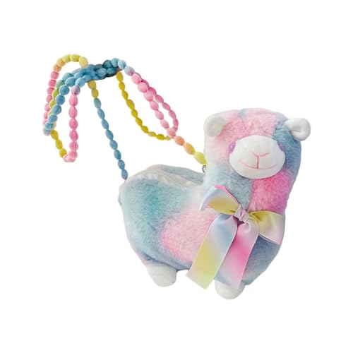 Harilla Plüsch-Umhängetasche, Bezaubernde Puppenspielzeugtasche, tragbare Tiere, Umhängetasche, Geldbörse für Urlaub, Reisen, Verabredungen, Blau Rosa von Harilla