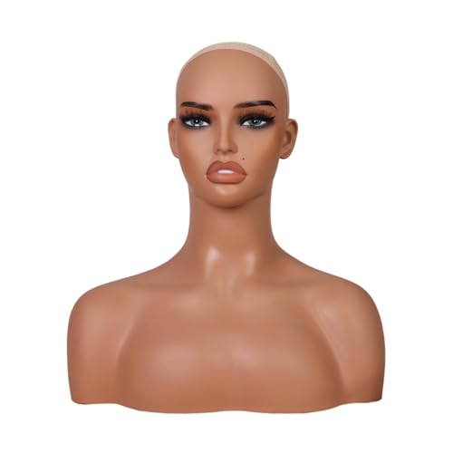 Harilla Realistischer weiblicher Mannequin-Kopf, Puppenkopf, Büste, PVC, professioneller Perückenhalter für Halskette, Perückenherstellung, Styling von Harilla