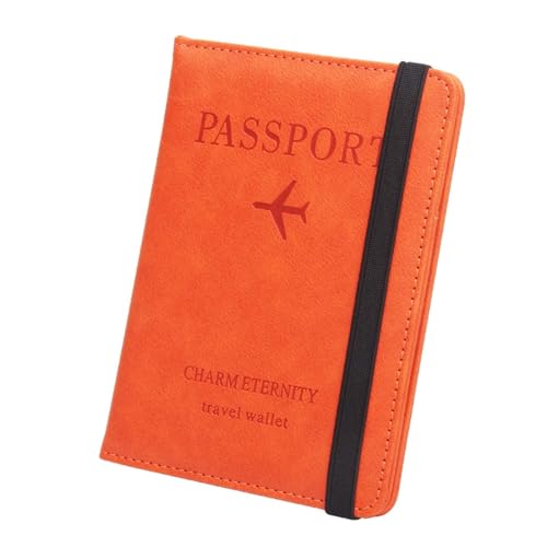 Harilla Reisebrieftasche, Reisepasshülle, blockierende Kartenhülle, Geldbörse, Kreditkartenfächer, Reisepasshülle, Reisepasshülle für Unternehmen, Orange von Harilla