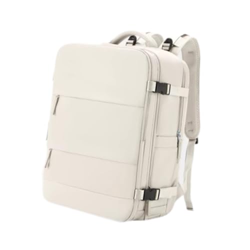 Harilla Reiserucksack Laptop-Rucksack Damen Herren Leichter wasserabweisender Rucksack Lässiger Tagesrucksack für Rucksackreisen, Beigeweiß von Harilla