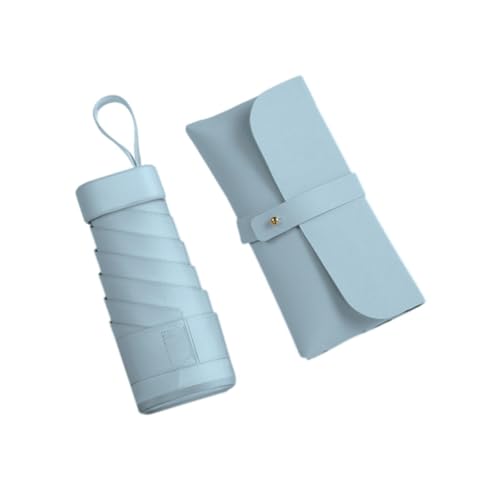 Harilla Reiseschirm Mini Regenschirm für Die Handtasche Leichter Persönlicher Manueller Starker Kleiner Taschenschirm Winddicht für Reisen Business, Blau von Harilla