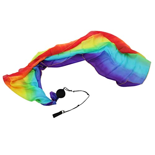 Harilla Schleier Poi Balls Chain Balls Schleier für Bauchtanz Silk Veil Poi Streamer für, Regenbogen, 200 x 70cm von Harilla