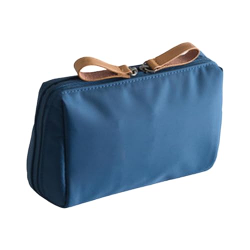 Harilla Schminktasche, tragbare Reise-Schminktasche mit Trennwand, Make-up-Organizer, Reise-Kulturtasche für Pflegeutensilien, Kosmetik-Stylist, Blau, klein von Harilla