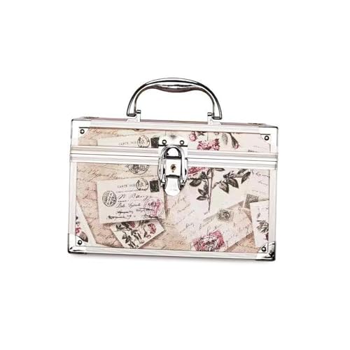 Harilla Tragbare Make-up-Tasche mit Spiegel, Make-up-Box-Organizer mit Tablett, wasserdichte Kosmetik-Aufbewahrungsbox für Damen-Reisezubehör, S-Umschlag von Harilla