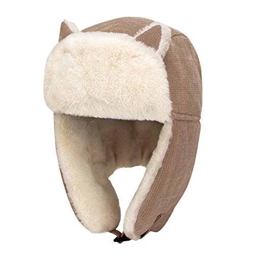 Harilla Trooper Trapper Hat Ski Caps Verstellbarer Kopfumfang von 55–58 cm Winter- mütze für Motorrad-Skifahren, Khaki von Harilla