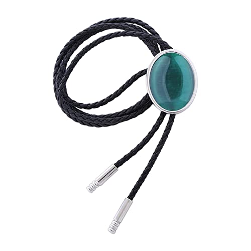 Harilla Vintage Style Cowgirl Bolo Tie, Krawatte PU- Seil Schmuck Hemd Krawatten Dekoratives Kostümzubehör für Hemden Hoodies Pullover, Dunkelgrün von Harilla