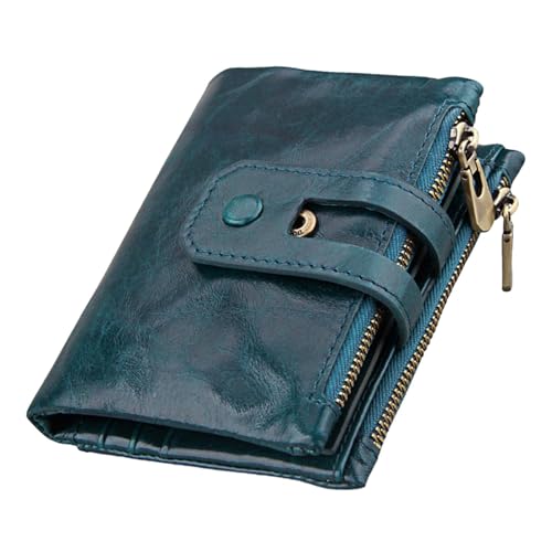 Harilla -blockierende Brieftasche, Kartenhalter, solides PU-, tragbar, modisches Geschenk, zweifach faltbar, großes Fassungsvermögen, Blau von Harilla
