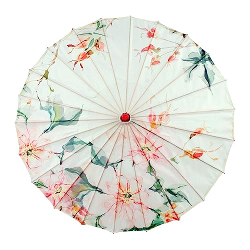 Harilla Geölter Papierschirm Handgemacht für Hochzeit, 82 CM, Handgemachter Chinesischer Kunst klassischer Tanzschirm, Eleganter Regenschirm Reiseschirm für Partys, Fotografie, Cosplay, Stil F von Harilla