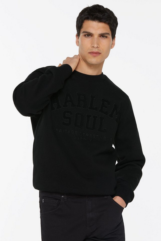 Harlem Soul Sweater mit Frottee Lettern von Harlem Soul
