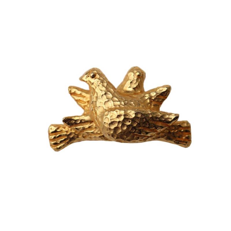 Dominique Aurientis Signierte Vintage Double Dove Gold Tone Geschlagene Brosche Dominique Aurientis Signierte Vintage Double Dove Gold Tone Geschlagene Brosche von HarlequinMarketHQM