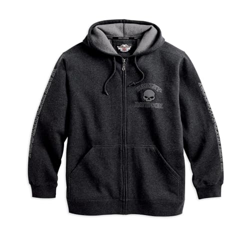 HARLEY-DAVIDSON Herren Sweatshirtjacke Freizeit Sweatjacke Männer Zip Up Hoodie Motorradjacke Pullover mit Kapuzen, L von HARLEY-DAVIDSON
