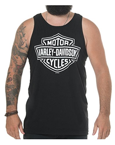 Harley-Davidson Herren Classic White Bar & Shield Logo ärmellos Tank, Schwarz - Schwarz - Mittel von Harley-Davidson