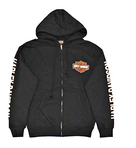 Harley-Davidson Herren-Kapuzenpullover Bar & Shield, mit Reißverschluss, 30299142 - Schwarz - Klein von Harley-Davidson