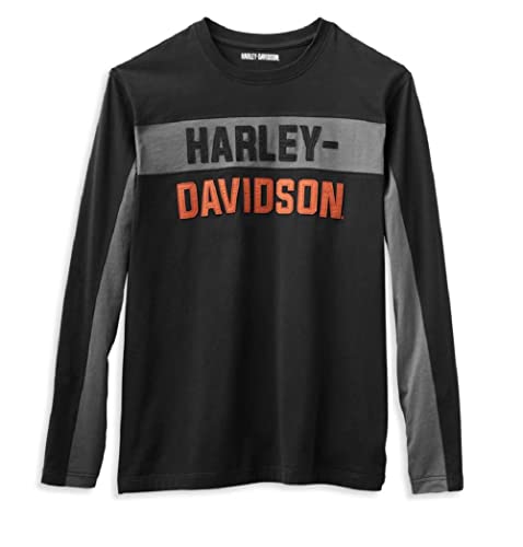 Harley-Davidson Herren Langarm-Shirt Copperblock Block Letter - Langärmliger Motorrad Sweater - Biker Sweatshirt, M von Harley-Davidson