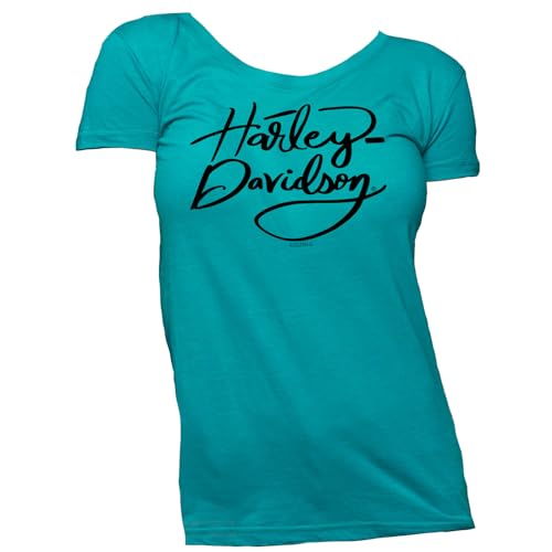 Harley-Davidson Militär - Damen Jade Rundhals Grafik T-Shirt - Bagram Air Base | Scribble Pop, Jade, 3X-Groß von Harley-Davidson